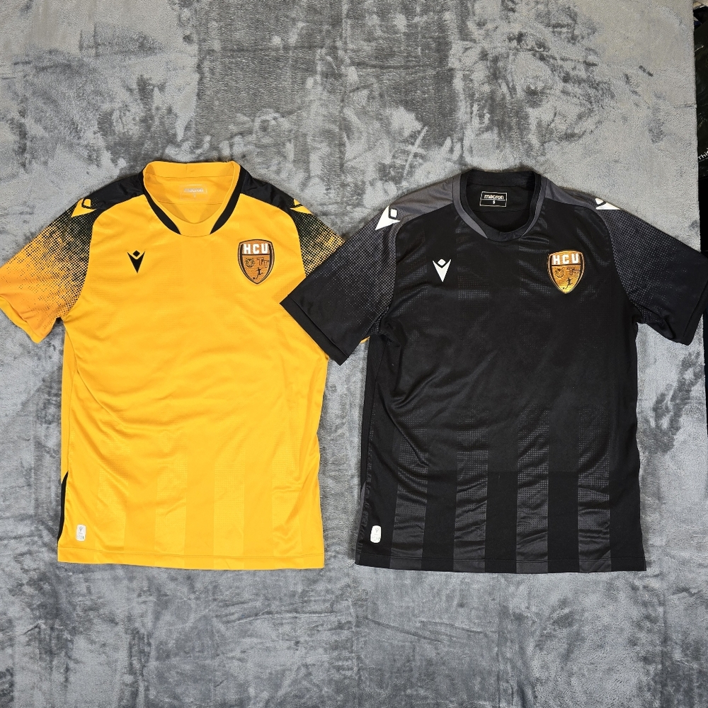 Macron HCU Soccer Jerseys Halifax Country United Club Yellow and Black Sz Small